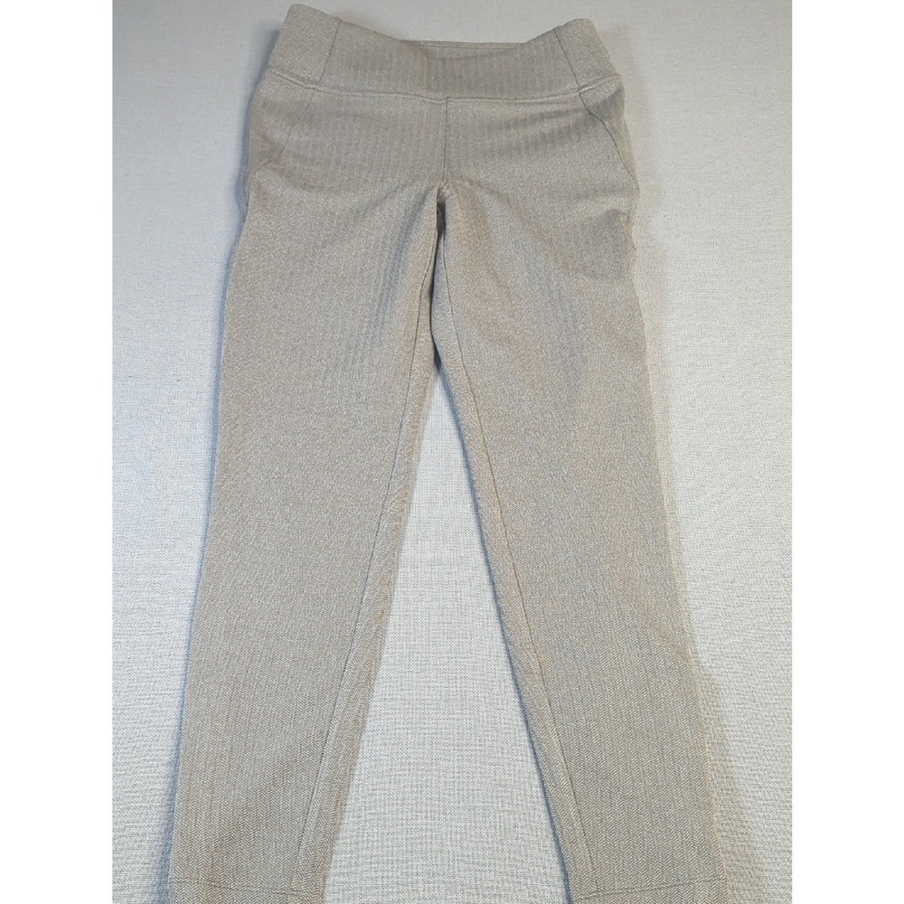Athleta Beige Ribbed Leggings Size Small High Rise Textured Knit